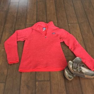 Quarter zip red Patagonia fleece.